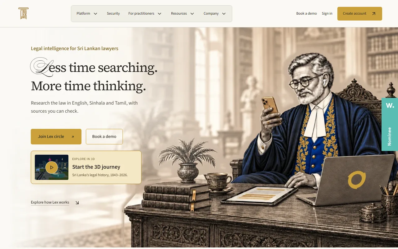 Screenshot of the AskLex website