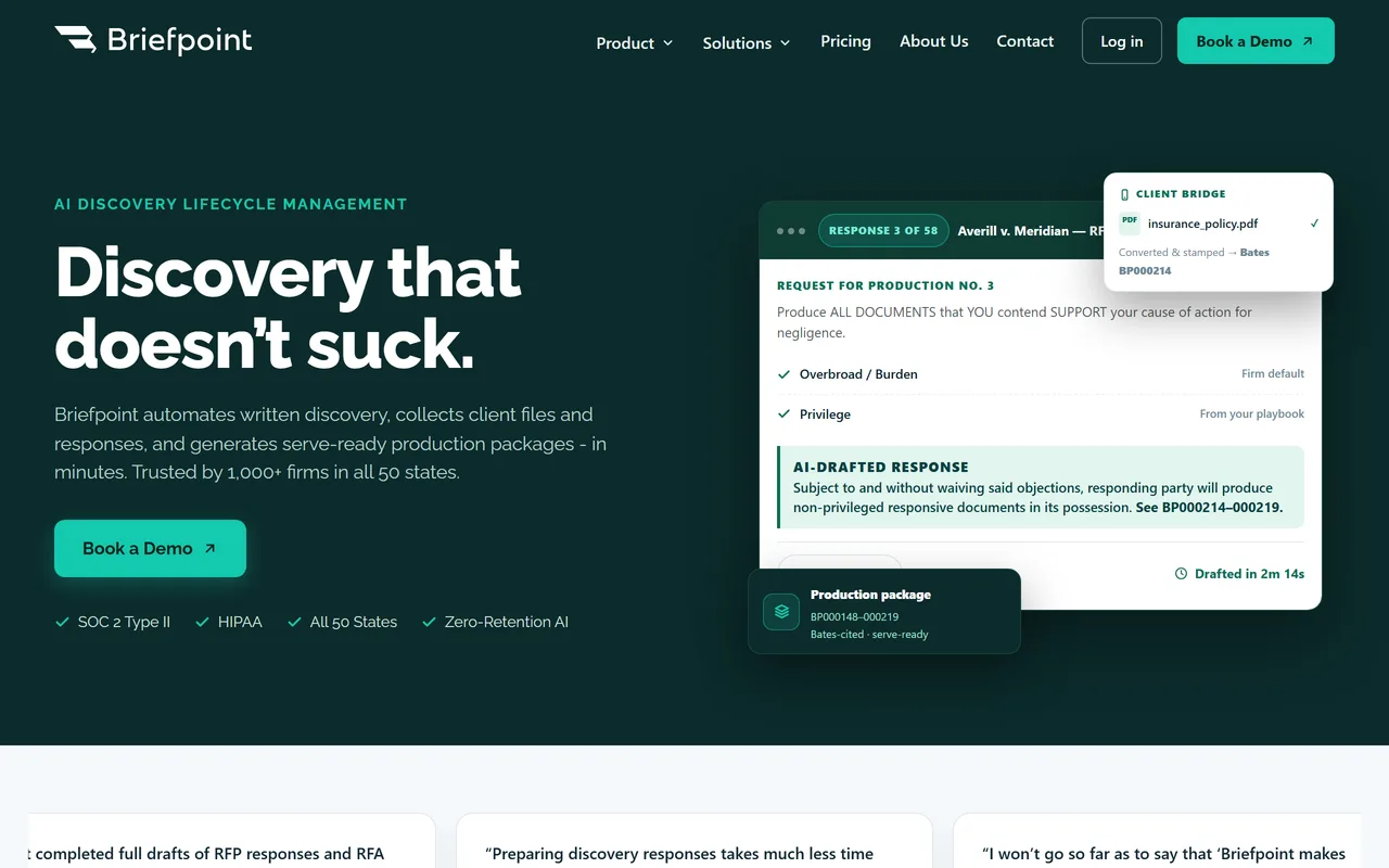 Screenshot of Briefpoint