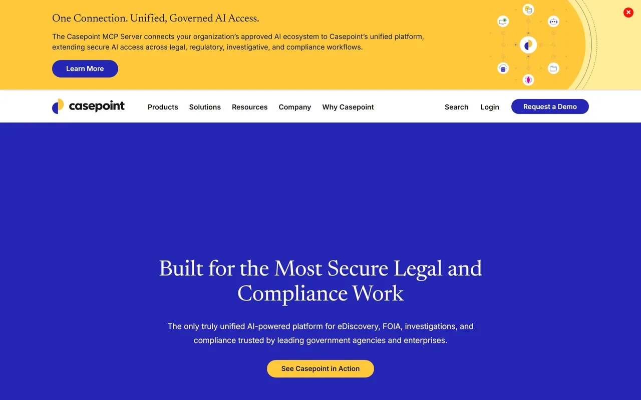 Screenshot of Casepoint