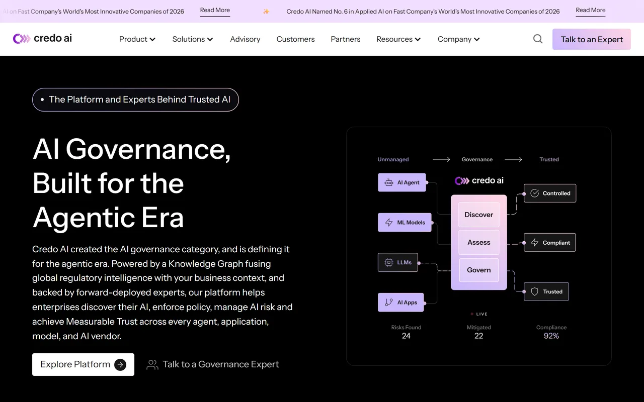 Screenshot of Credo AI