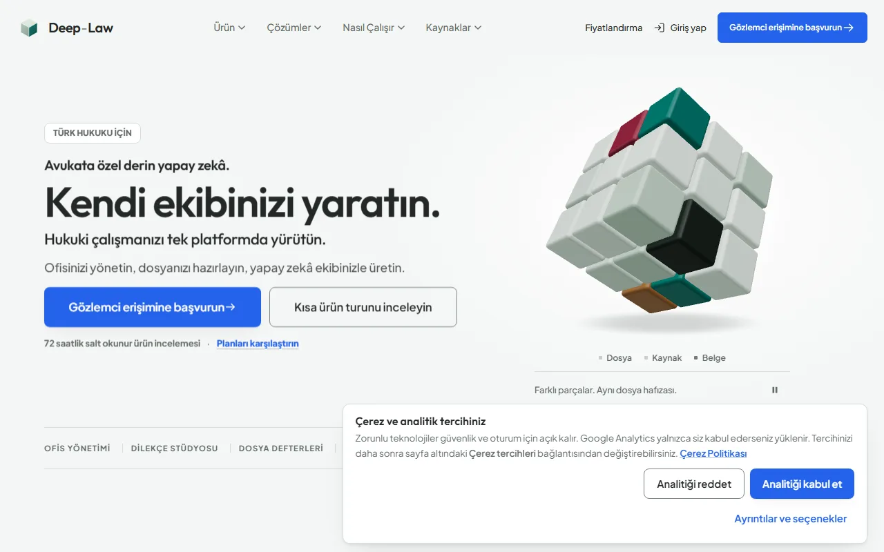 Screenshot of the Deep-Law website