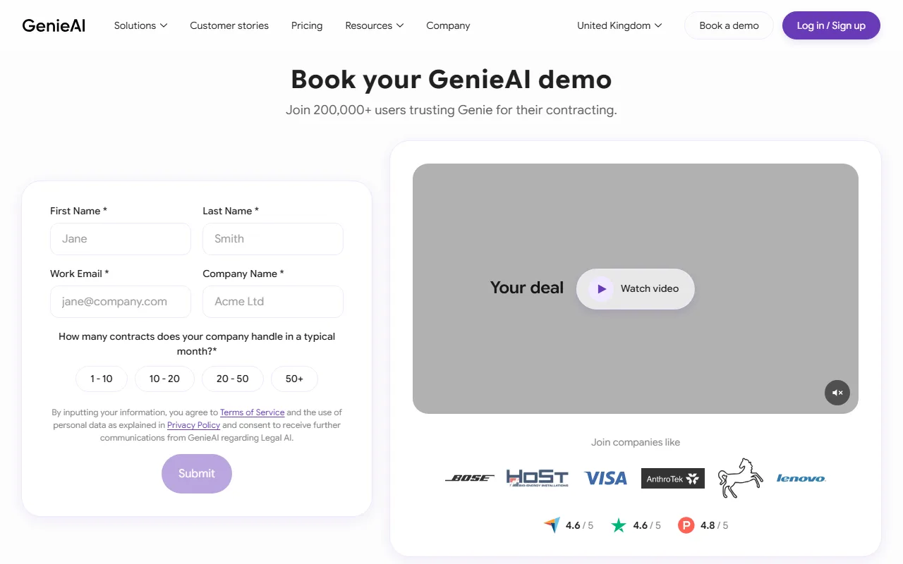 Screenshot of Genie AI