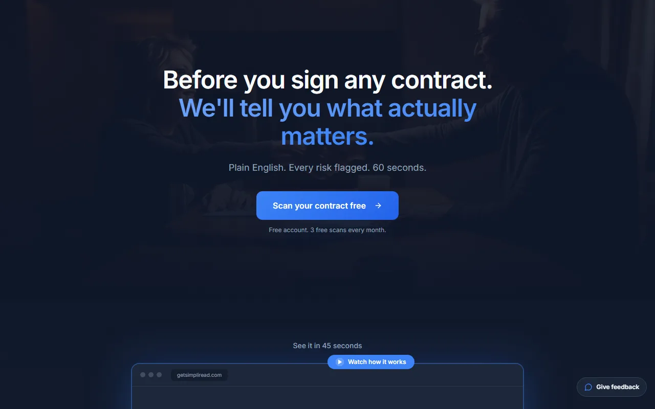Screenshot of the SimpliRead website