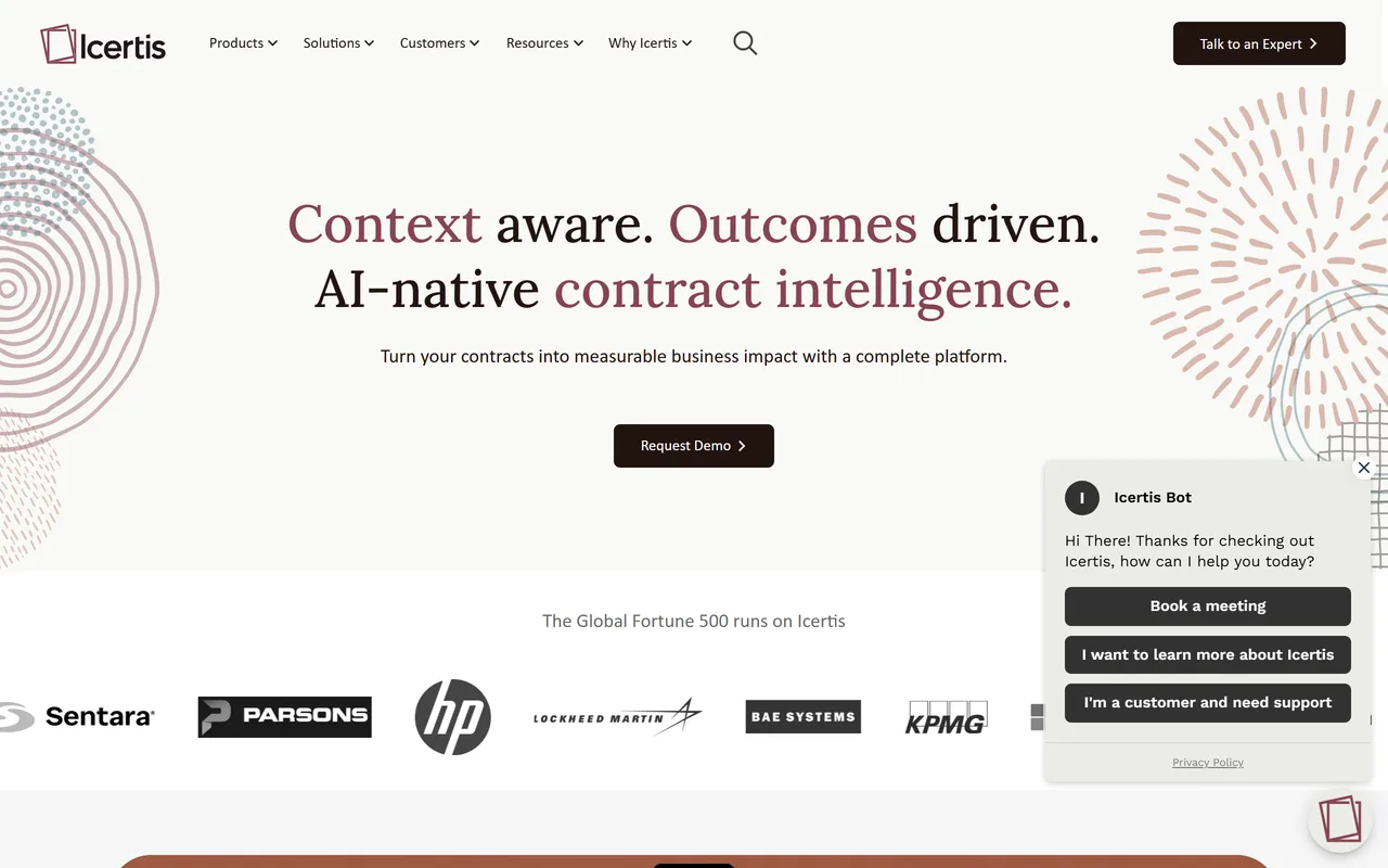 Screenshot of Icertis