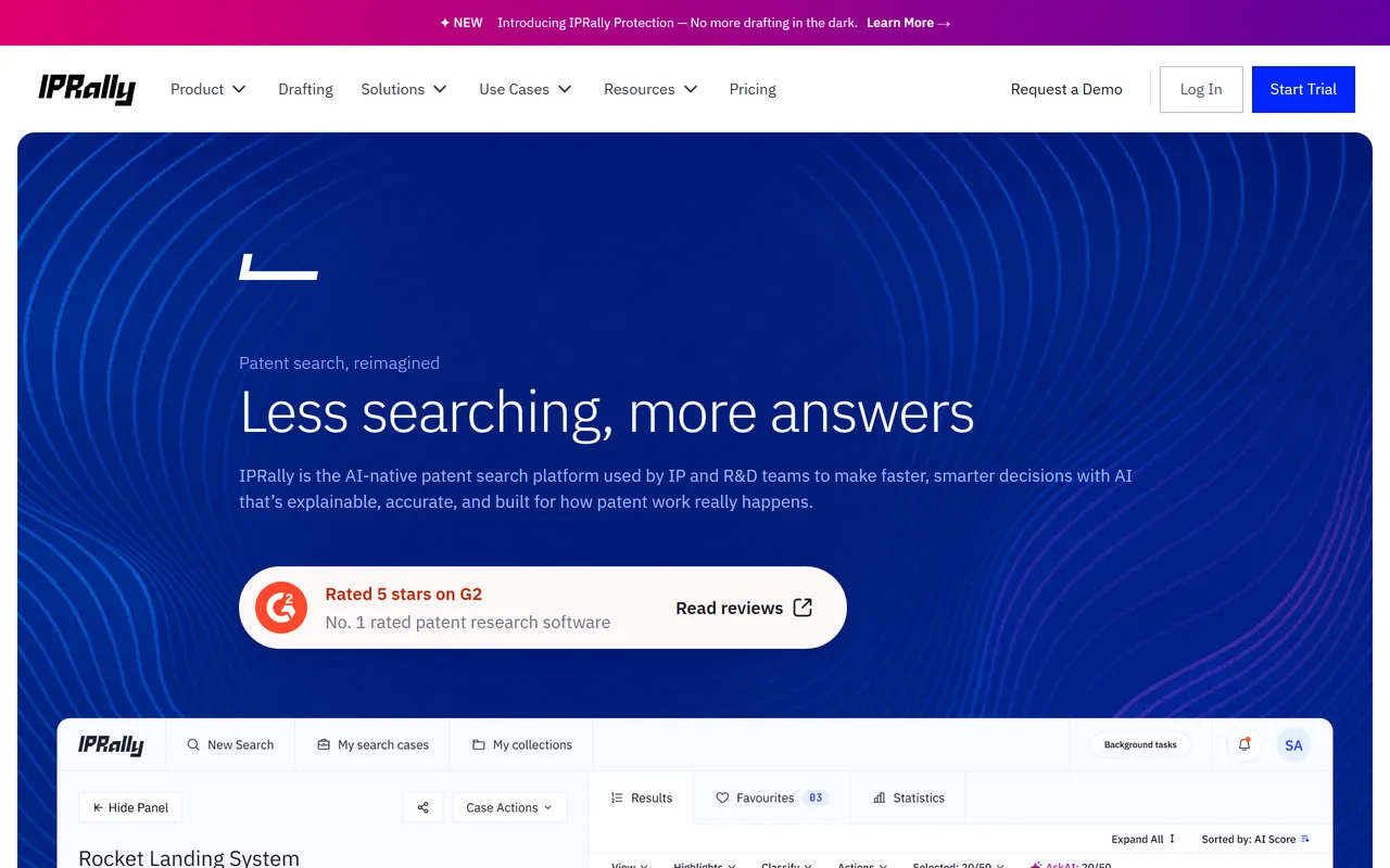 Screenshot of IPRally
