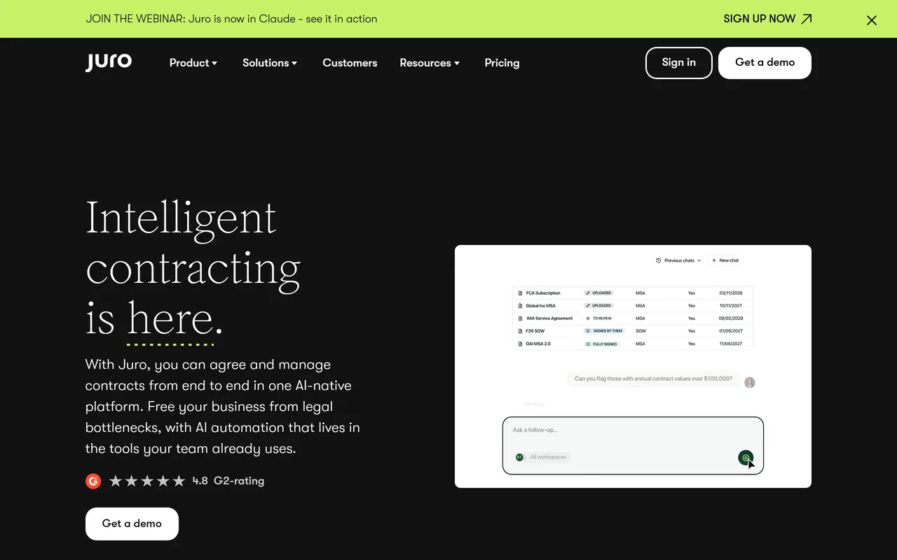 Screenshot of Juro