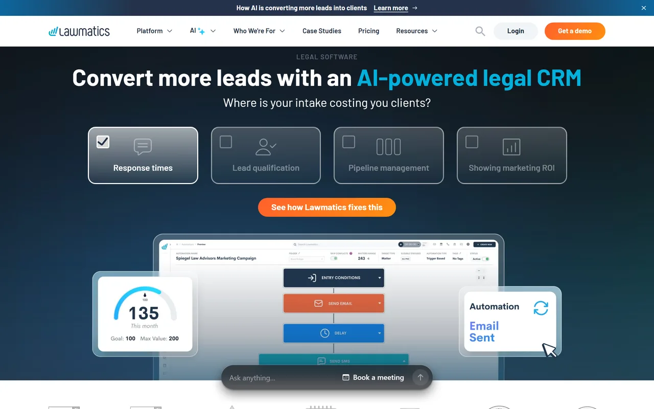 Screenshot of Lawmatics