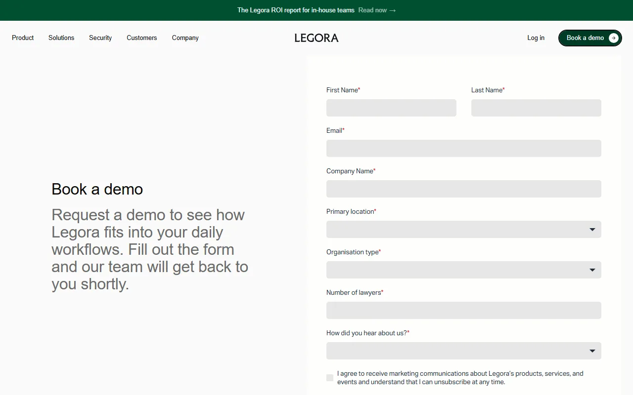 Screenshot of Legora