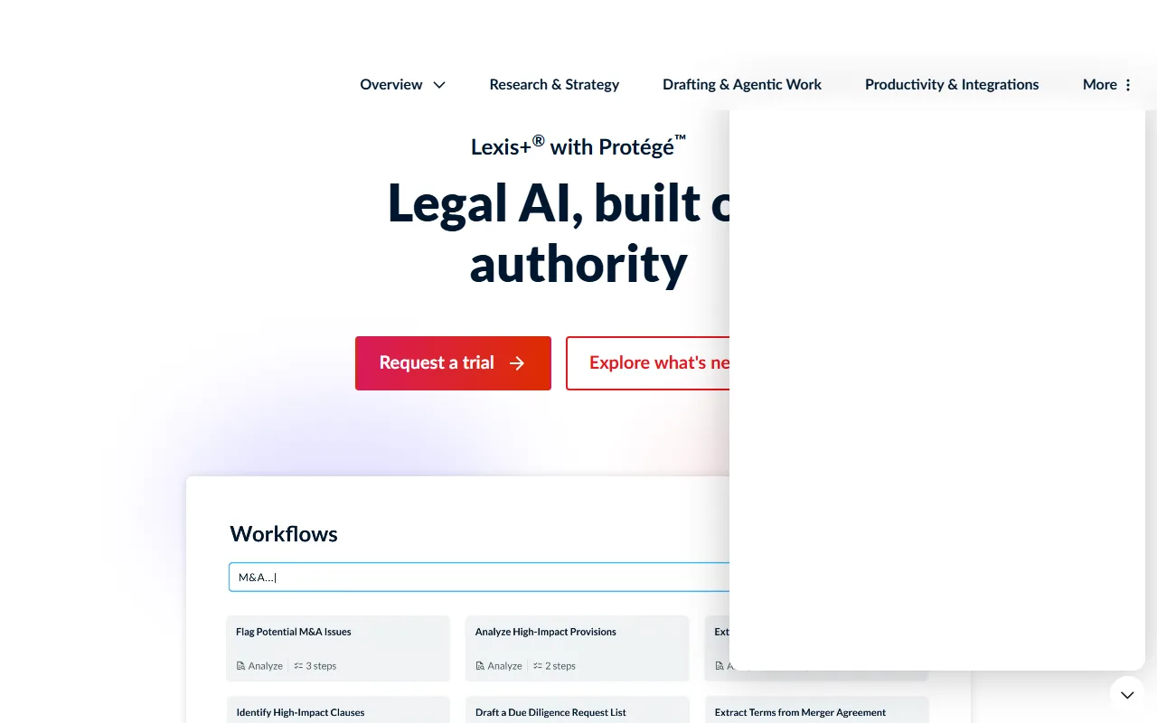 Screenshot of Lexis+ AI