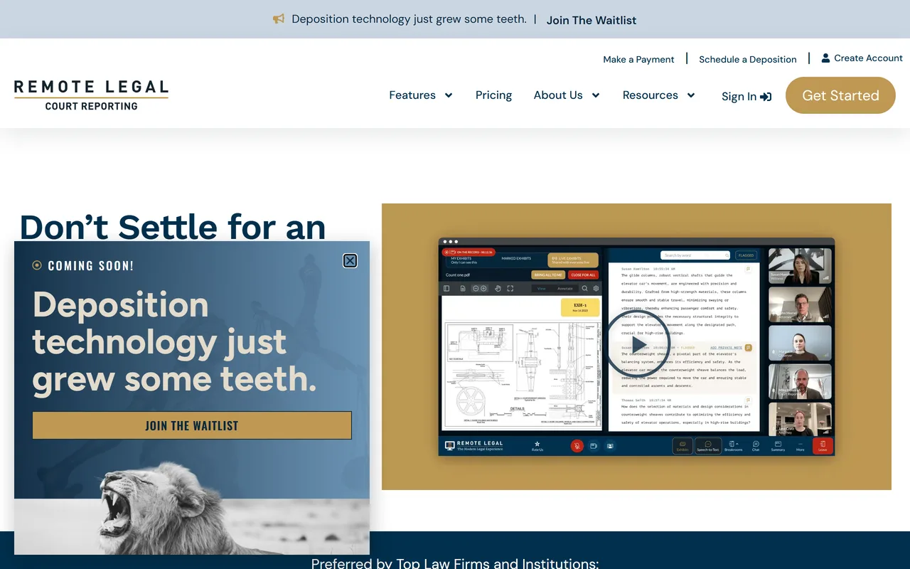 Screenshot of Remote Legal