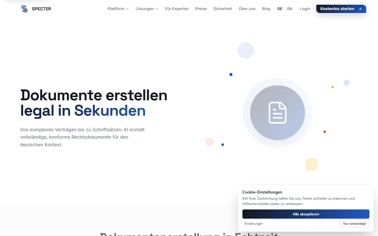 Screenshot of SpecterAI