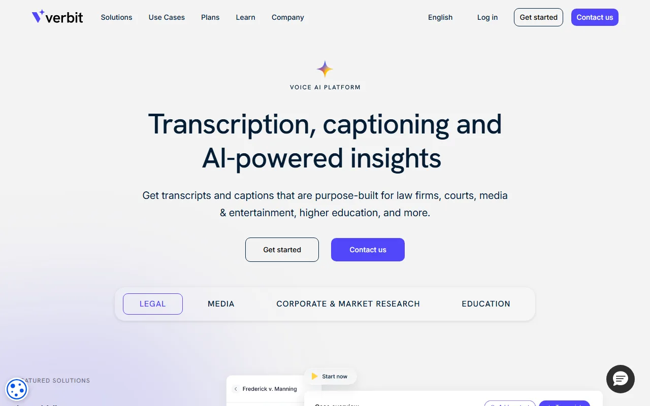 Screenshot of Verbit
