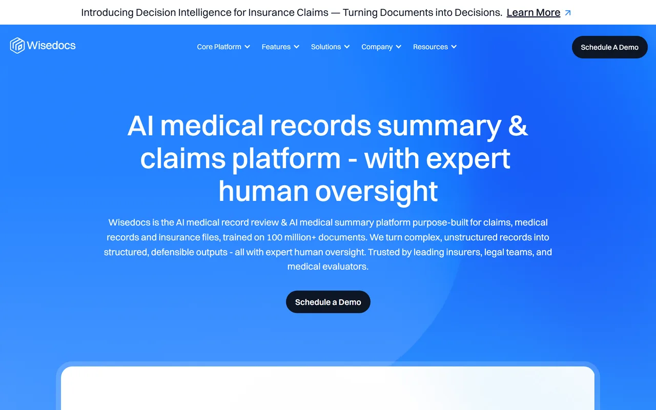 Screenshot of Wisedocs
